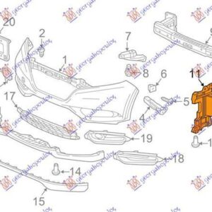 344104286 Honda HR-V 2015-2019 | Βάση Προφυλακτήρα Εμπρός Δεξιά