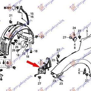 345104271 Honda Civic Sedan 2016-2022 | Βάση Φτερού Εμπρός Δεξιά