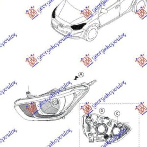 366005141 Hyundai i20 2012-2014 | Φανός Ηλεκτρικός Εμπρός Δεξιός