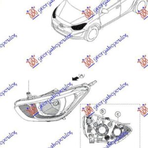 366005142 Hyundai i20 2012-2014 | Φανός Ηλεκτρικός Εμπρός Αριστερός