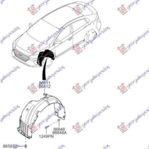 366100822 Hyundai i20 Hatchback 2014-2018 | Θόλος Πλαστικός Εμπρός Αριστερός