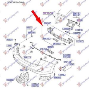 368003855 Hyundai i30 Hatchback/Estate 2012-2014 | Τραβέρσα Προφυλακτήρα Πίσω