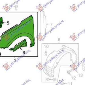 368600661 Hyundai i30 Fastback 2020- | Φτερό Εμπρός Δεξιό