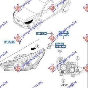 368305141 Hyundai i30 Hatchback/Estate 2017-2020 | Φανός Ηλεκτρικός Εμπρός Δεξιός