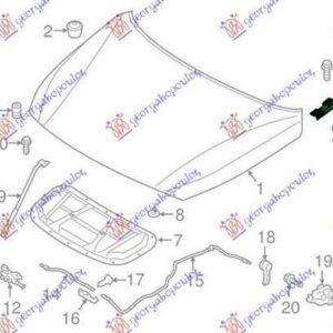 368506141 Hyundai i30 Hatchback 2020- | Μεντεσές Καπό Δεξιός