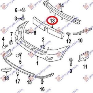 369005000 Hyundai Santa Fe 2009-2012 | Αντιθορυβικό Προφυλακτήρα Πίσω