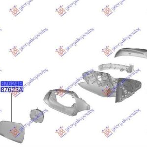 371307602 Hyundai i10 2019- | Κρύσταλλο Καθρέπτη Αριστερό