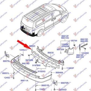 373005000 Hyundai H-1 Starex 2007-2018 | Αντιθορυβικό Προφυλακτήρα Πίσω