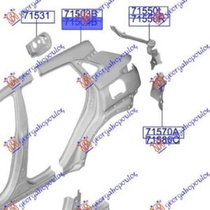 376101681 Hyundai Kona 2020- | Φτερό Πίσω Δεξιό