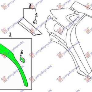 376106541 Hyundai Kona 2020- | Πλαστικό Φρύδι Πίσω Δεξιό