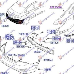 377104302 Hyundai Accent Sedan 2014-2018 | Βάση Προφυλακτήρα Πίσω Αριστερή