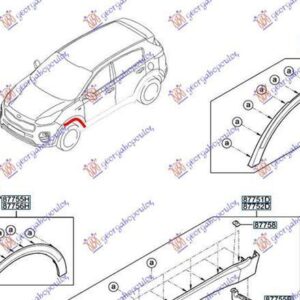 424406521 Kia Sportage 2018-2022 | Πλαστικό Φρύδι Εμπρός Δεξιό