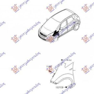 428000661 Kia Venga 2010- | Φτερό Εμπρός Δεξιό