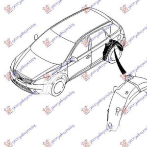 430000851 Kia Ceed 3θυρο 2010-2013 | Θόλος Πλαστικός Πίσω Δεξιός