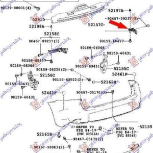 487304301 Lexus IS 2016-2021 | Βάση Προφυλακτήρα Πίσω Δεξιά