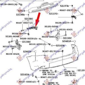 487304302 Lexus IS 2016-2021 | Βάση Προφυλακτήρα Πίσω Αριστερή