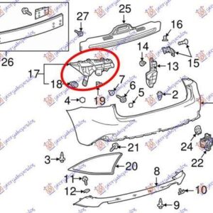 487304303 Lexus IS 2016-2021 | Βάση Προφυλακτήρα Πίσω Δεξιά