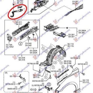 504100271 Mazda 3 Sedan/Hatchback 2016-2019 | Ποδιά Εμπρός Δεξιά