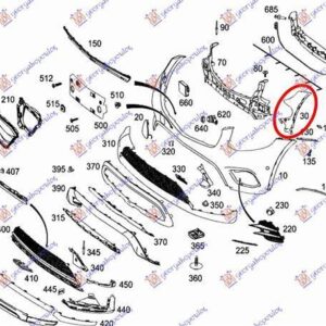 527404282 Mercedes-Benz GLC 2015-2020 | Βάση Προφυλακτήρα Εμπρός Αριστερή