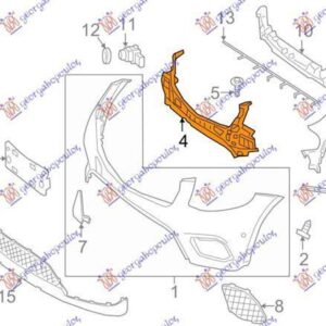 527404290 Mercedes-Benz GLC 2015-2020 | Ενίσχυση Προφυλακτήρα Εμπρός