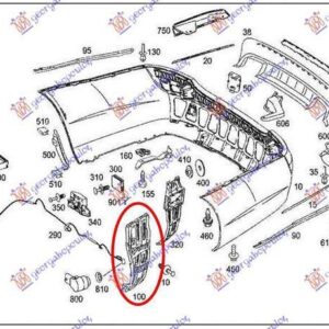 530004301 Mercedes-Benz S-Class 2005-2013 | Βάση Προφυλακτήρα Πίσω Δεξιά