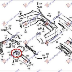 530104302 Mercedes-Benz S-Class 2013-2017 | Βάση Προφυλακτήρα Πίσω Αριστερή