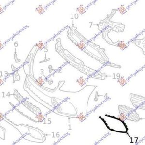 530204831 Mercedes-Benz S-Class 2017-2020 | Διακοσμητικό Διχτυού Εμπρός Δεξιό