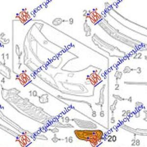 531104823 Mercedes-Benz CLA 2013-2016 | Δίχτυ Προφυλακτήρα Εμπρός Δεξιό