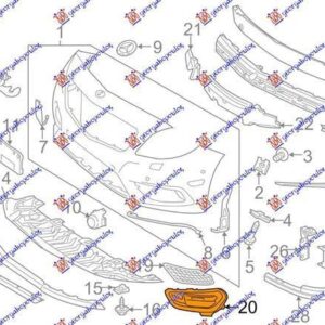 531104824 Mercedes-Benz CLA 2013-2016 | Δίχτυ Προφυλακτήρα Εμπρός Αριστερό