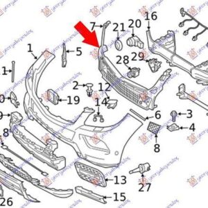 533004800 Mercedes-Benz M-Class 2011-2015 | Δίχτυ Προφυλακτήρα Εμπρός