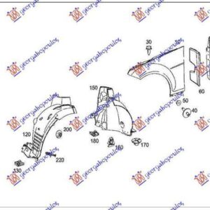 536200821 Mercedes-Benz C-Class Coupe 2011-2015 | Θόλος Πλαστικός Εμπρός Δεξιός