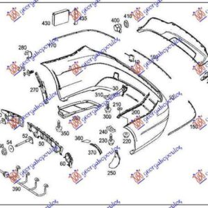 536004030 Mercedes-Benz C-Class 2011-2014 | Χρώμιο Προφυλακτήρα Πίσω