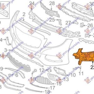 536104286 Mercedes-Benz C-Class 2014-2018 | Ενίσχυση Προφυλακτήρα Εμπρός Δεξιά