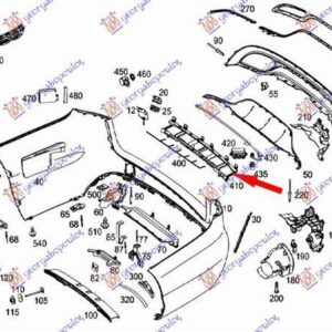 536104300 Mercedes-Benz C-Class 2014-2018 | Βάση Προφυλακτήρα Πίσω