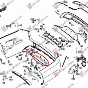 536104305 Mercedes-Benz C-Class 2014-2018 | Βάση Προφυλακτήρα Πίσω