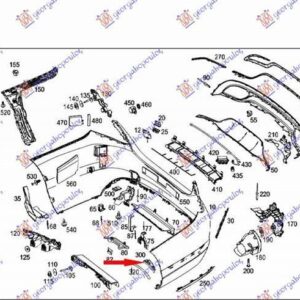 536104311 Mercedes-Benz C-Class 2014-2018 | Βάση Προφυλακτήρα Πίσω Δεξιά