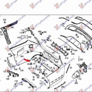 536104313 Mercedes-Benz C-Class 2014-2018 | Βάση Προφυλακτήρα Πίσω Δεξιά