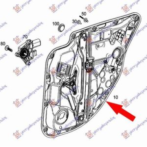 536407051 Mercedes-Benz C-Class 2018-2021 | Γρύλος Ηλεκτρικός Πίσω Δεξιός