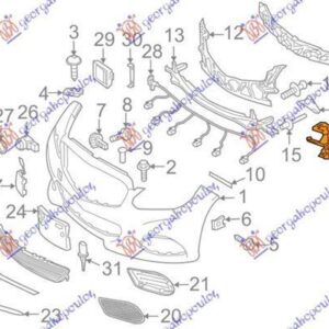 540004289 Mercedes-Benz E-Class 2013-2016 | Βάση Προφυλακτήρα Εμπρός Αριστερή