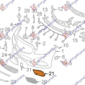 540004813 Mercedes-Benz E-Class 2013-2016 | Δίχτυ Προφυλακτήρα Εμπρός Δεξιό