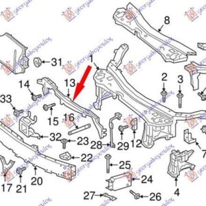 540103830 Mercedes-Benz E-Class 2016-2020 | Ενίσχυση Μετώπης