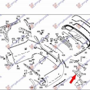 540104091 Mercedes-Benz E-Class 2016-2020 | Βάση Διακοσμητικού Εξάτμισης Δεξιά