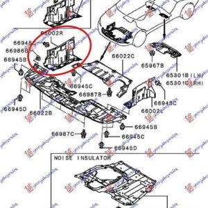 067400831 Mitsubishi Outlander 2007-2011 | Ποδιά Μηχανής Δεξιά