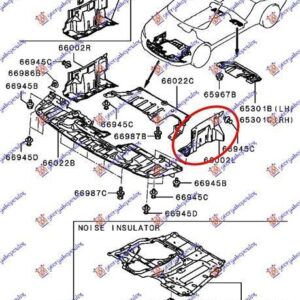 552000832 Mitsubishi Lancer Sportback 2008- | Ποδιά Μηχανής Αριστερή