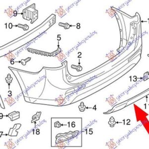 550204030 Mitsubishi Outlander 2016-2020 | Πλαστικό Προφυλακτήρα Πίσω