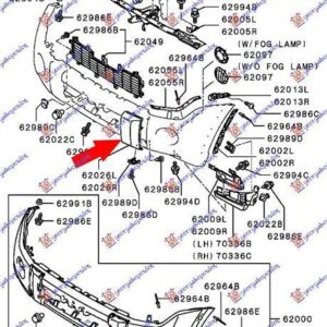 554004011 Mitsubishi Pajero 2007-2012 | Πλαστικό Προφυλακτήρα Εμπρός Δεξιό