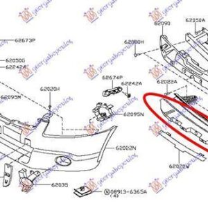 576004905 Nissan Qashqai 2010-2013 | Αντιθορυβικό Προφυλακτήρα Εμπρός