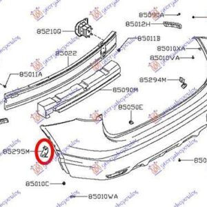 576204302 Nissan Qashqai 2017-2021 | Βάση Προφυλακτήρα Πίσω Αριστερή