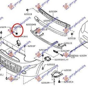 579004281 Nissan Micra 2010-2013 | Βάση Προφυλακτήρα Εμπρός Δεξιά