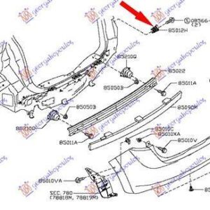 582004301 Nissan Note 2013- | Βάση Προφυλακτήρα Πίσω Δεξιά